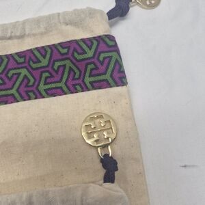 Tory Burch 14"x17" Aprox 2 Drawstring DUST BAG for Shoes Purse wGold Logo Charm